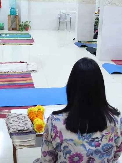 A view of our Meditation Teacher Training Program at the institute. Participants are spaced comfortably, creating a serene environment for deep learning and personal practice under my guidance.