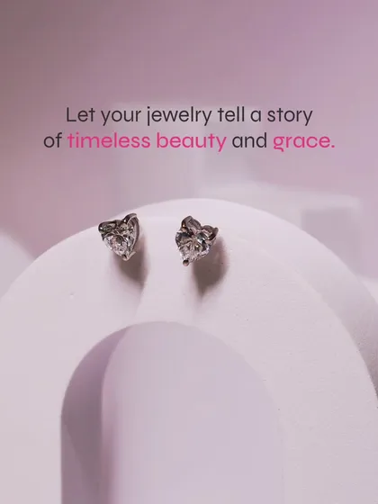 Let your jewellery tell a story of timeless beauty. Our heart-shaped studs are a simple yet powerful symbol of love.