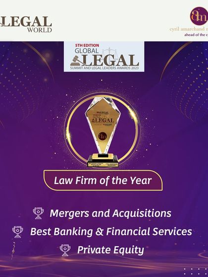 This graphic celebrates our wins for 'Law Firm of the Year' in Banking & Financial Services, M&A, and Private Equity from BW Legal World.