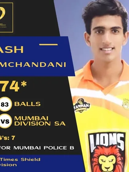 Yash Ramchandani plays a responsible innings of 74 not out to see his team to victory in the Times Shield.