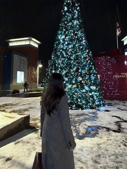 A different perspective of the holiday scene, creating a sense of wonder and magic.