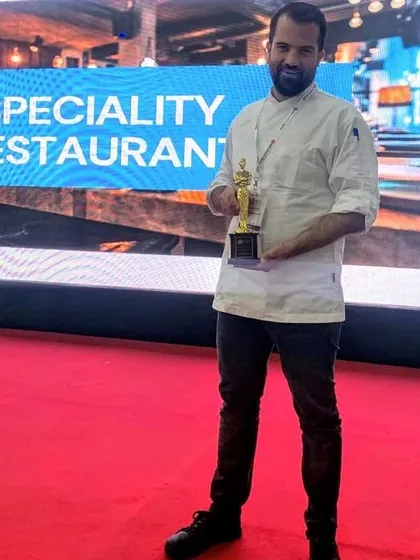 A solo shot with the award. This inspires me to continue pushing the boundaries of modern French cuisine in Bangalore.