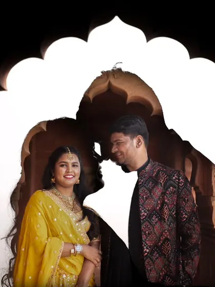 A creative double exposure portrait from a pre-wedding shoot in Varanasi. I use artistic techniques like this to create a visual legacy that is uniquely yours.