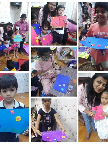 This collage shows a day of taekwondo, dance, and paper crafts. We believe in a balanced approach to learning, mixing physical activity with artistic expression.