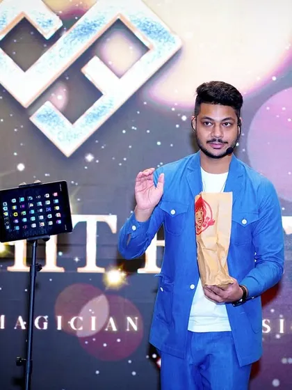 Combining classic magic props with modern technology. This illusion for Cohesity involved an item from a paper bag interacting with my iPad, blurring the lines between the physical and digital worlds.