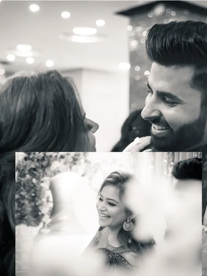 Sometimes, the most powerful emotions are captured without color. This black and white shot focuses on the intimate, unspoken connection between the couple, their smiles telling a story of shared joy and anticipation.