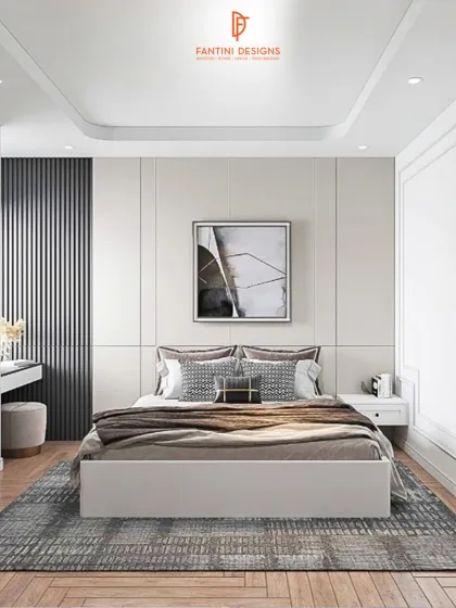 Your bedroom is your personal sanctuary. Here, I created a calm and sophisticated retreat using a balanced color palette, textured wall paneling, and soft lighting. It’s a space that feels both modern and incredibly comfortable.