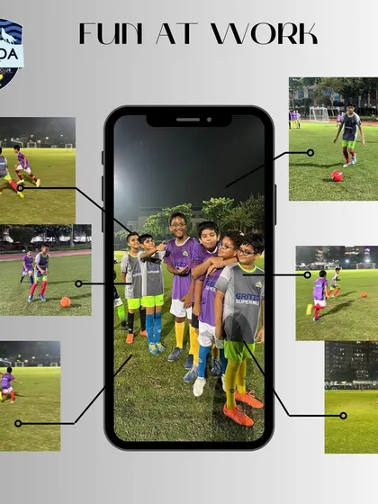 A collage showing the fun we have at work. Our training sessions are filled with hard work, but also with laughter and friendship.