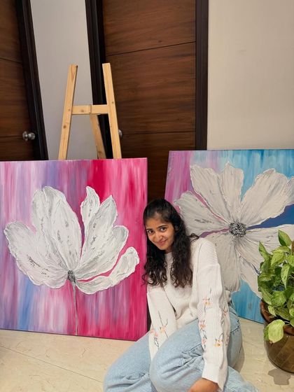 Two finished pieces from my "Let it Blossom" series, each with its own unique color story but sharing the same theme of growth and resilience.