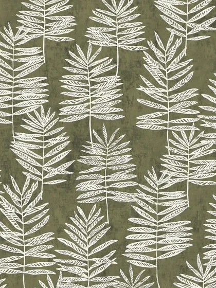 A swatch of our Galerie Interior design, showcasing the clean, graphic quality of the fern motif. This pattern celebrates balance and beauty, channeling a Zen sensibility through its simple and thoughtful design.