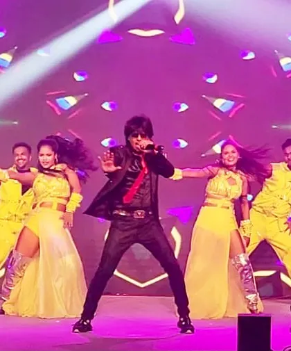 A high-energy dance number at the WMEF Goa event. My team and I are in full sync, delivering a powerful performance for the audience.