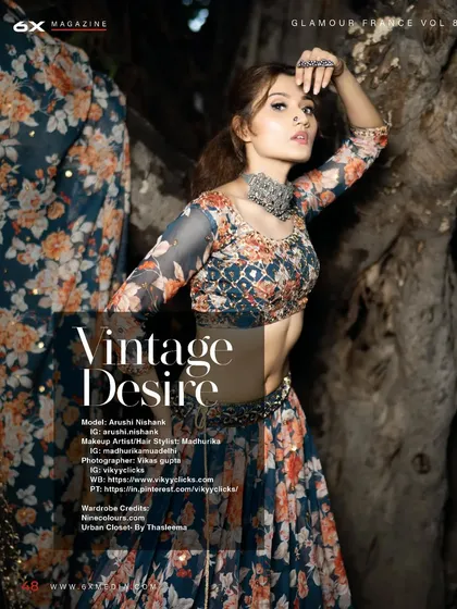 The cover of 6X Magazine's Glamour France issue, featuring my ethnic wear editorial. This publication highlights my skill in creating internationally recognized, high-quality fashion stories.