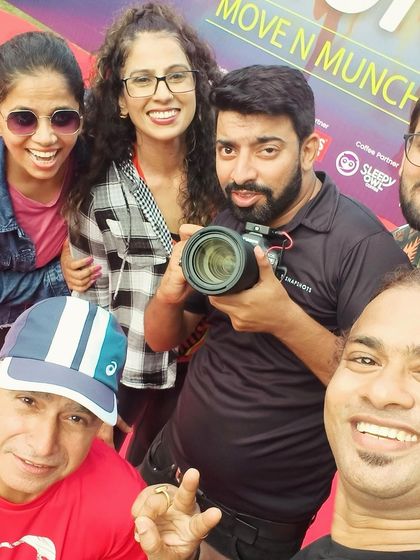 A selfie with my super energetic event management team at the Farmley Snack Run. It takes a village to put on a great race.