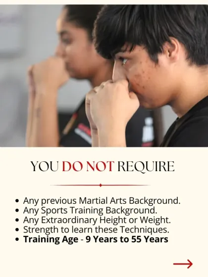 You do not need any prior martial arts or sports background to join. We believe in starting with an 'empty glass' so we can fill it with practical, life-saving knowledge. Commitment is the only prerequisite.