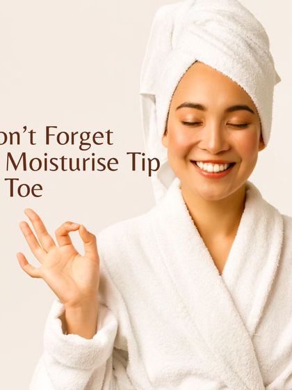An essential tip for all seasons is to moisturize from tip to toe. Hydrated skin is healthy skin, and we encourage a full-body approach to skincare.