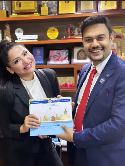 Meeting with Arpit Kabra ji, Chairman of the Western India Regional Council of ICAI. Collaboration between legal and financial professionals is crucial for comprehensive business solutions.