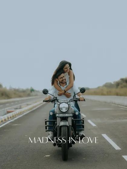 Our love is an adventure, and we're just getting started. A pre-wedding shoot with a Royal Enfield for the couple that loves the open road and the wind in their hair. This is for the wild and free-spirited.