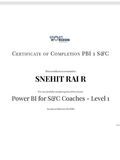 Snehit Rai - Professional Development for S&C Coaches My Credentials & Professional Development photo 5
