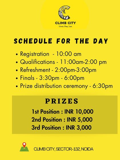 Here’s the schedule for our Kids Climbing Championship. From registration to the final prize distribution, we plan the day to be seamless and full of action.