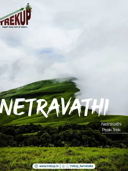 The iconic misty green slopes of Netravathi peak, a dream destination for any trekker.
