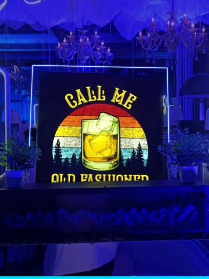 Our "Call Me Old Fashioned" sign adds a classic, retro touch to the bar. These custom signs are great conversation starters and photo opportunities for guests.
