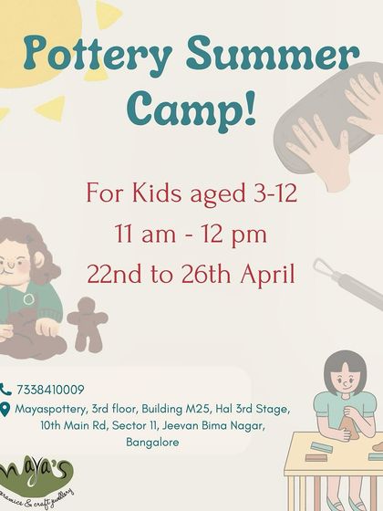 Announcing our Pottery Summer Camp for kids aged 3-12. Let's play with clay!