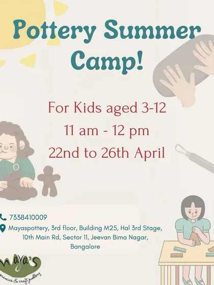 Announcing our Pottery Summer Camp for kids aged 3-12. Let's play with clay!