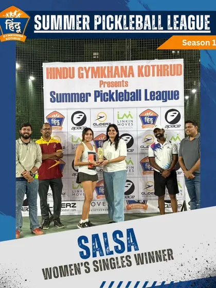 We celebrate Salsa, our Women's Singles Winner in the Summer Pickleball League. We are committed to promoting female participation and excellence in all sports.
