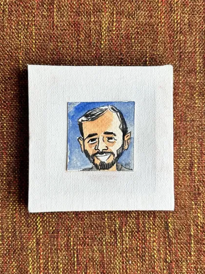 A teeny tiny watercolour portrait of my dear friend, Gaurav. This was the final piece in my 31-day gratitude-themed Inktober series.
