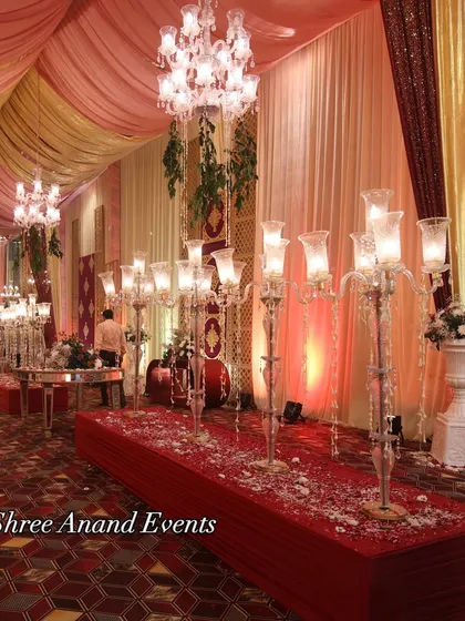 Another view of the crystal candelabras, showcasing how they define spaces and add a classic, luxurious touch to the decor.