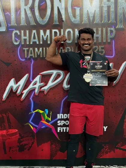 This is the result of relentless hard work and the blessings of Hanuman Ji. Winning the Strongman of India title is an honor, and it's the same champion mindset and dedication I bring to every single one of my clients.