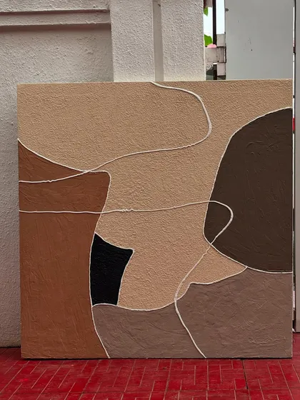This abstract canvas painting is perfect for modern and minimalist interior styles.