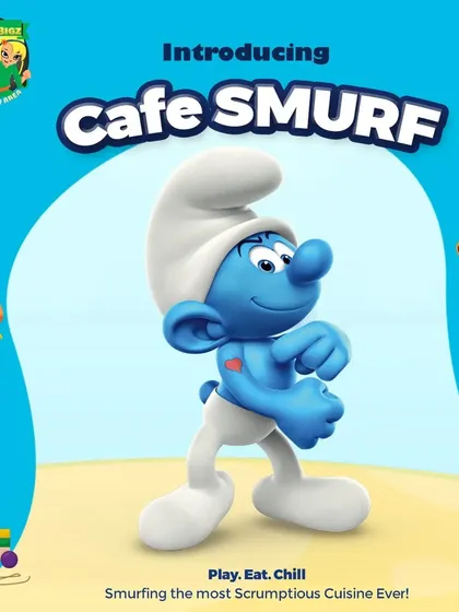 The official introduction to Cafe Smurf, my unique themed in-house cafe, promising a scrumptious menu to tackle your hunger while you play.