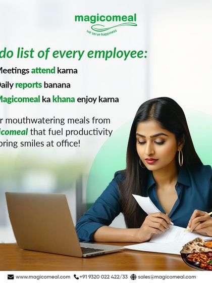 My employee to-do list always includes enjoying a delicious meal from me. I provide mouthwatering food that fuels productivity and brings smiles to the office.