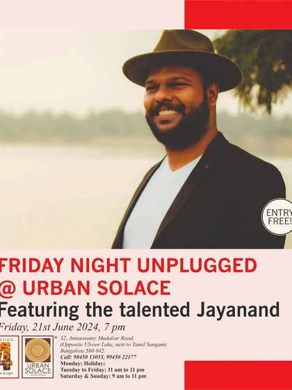 Another version of the poster for Jayanand's performance. We were so excited to have him on our stage for a night of rock and roll.