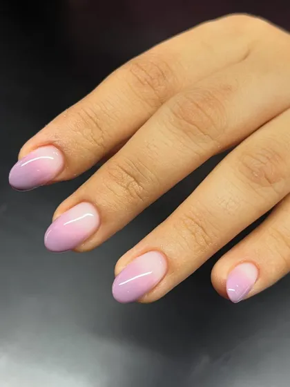 A beautiful and subtle lavender ombré for a clean and chic look.