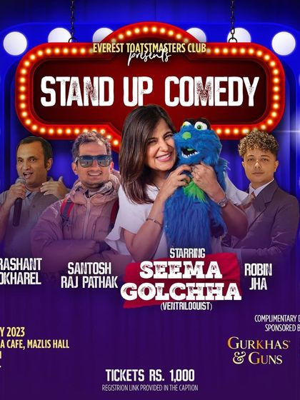 The poster for a stand-up comedy night presented by Everest Toastmasters Club, where I was the starring act.