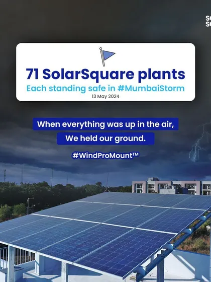 When the Mumbai storm hit, our WindPro mounts held their ground. All 71 of our solar plants in the city, comprising over 4,000 panels, reported zero storm damage, a testament to our IIT-Bombay approved engineering.