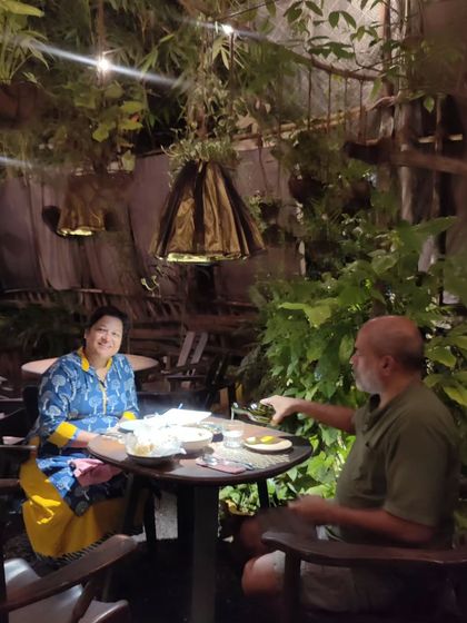 A quiet moment during the Traveller's Feast pop-up in Goa. The lush, green setting of the restaurant provided the perfect backdrop for an evening of delicious food and great company.