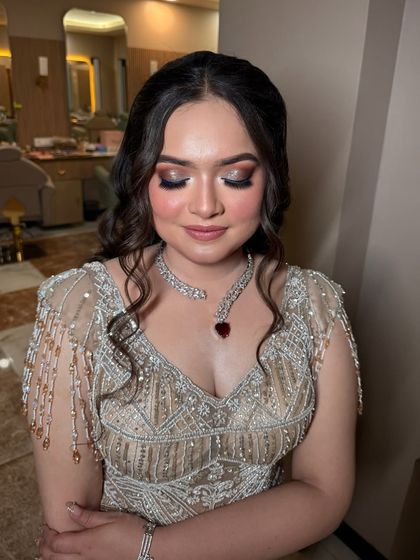 The eyes have it. This shot shows the beautiful detail of the smokey eye makeup, which makes her eyes the star of the show.