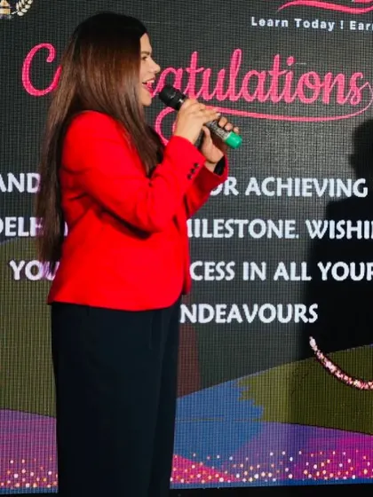 Addressing the achievers at the Skills Bazzar Premium League awards. I make sure every winner feels celebrated as they come up to the stage.