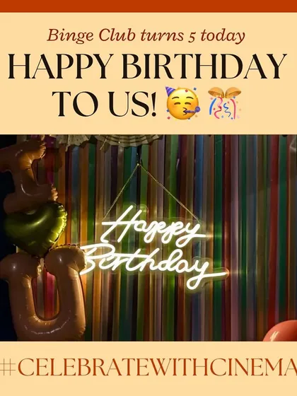 A close-up of our birthday setup, featuring a bright neon sign and festive balloons. We ensure every birthday celebration feels special and looks great in photos.