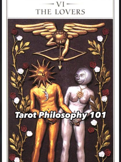 The Lovers card in the Renaissance Tarot is a beautiful depiction of Yin and Yang. It's not about choice, but about complementarity. The Sun-man and Moon-woman show that opposites complete each other, creating wholeness and harmony.