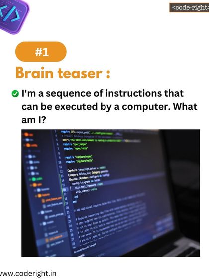 Brain Teaser: I'm a sequence of instructions that can be executed by a computer. What am I? This riddle helps build essential tech vocabulary in a fun, interactive way.