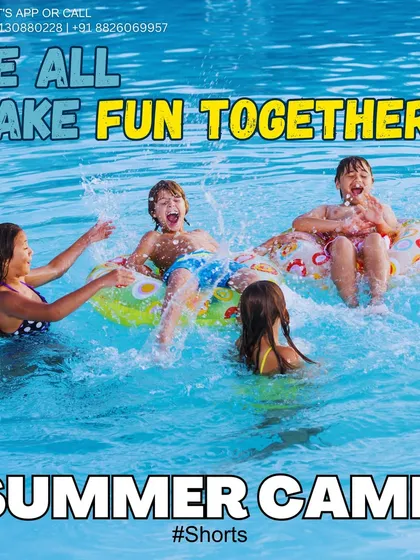 Friends, floaties, and fun. This image captures the social side of our summer camp, where kids laugh, play, and build friendships while splashing around together in the pool.