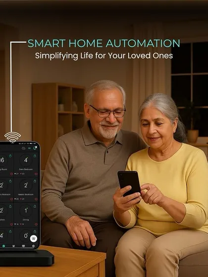 We design our technology to be simple and accessible for everyone. Here, we see how easy it is for senior family members to control their environment, making life more comfortable and secure for your loved ones.