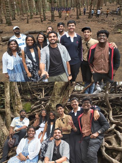 A collage from our Kodaikanal trip, showing the group exploring the famous pine forests.