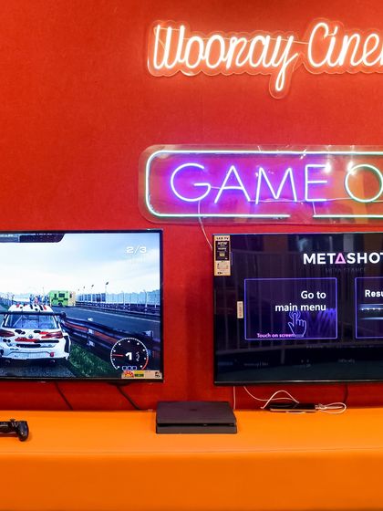 Game on. Our dedicated gaming zone features a PS5 and other video games, providing a cool hangout spot for older kids and teens to enjoy during parties.