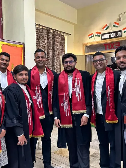 With fellow advocates during a felicitation event. The practice of law is demanding, and the camaraderie and mutual respect shared among colleagues are an essential part of navigating this profession.