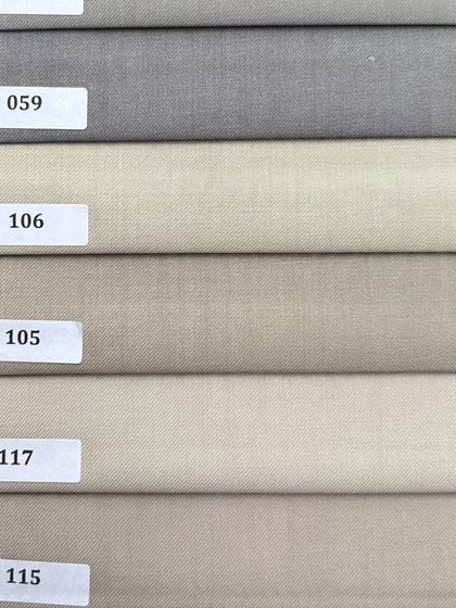 Another look at our versatile neutral fabric swatches. These shades form the backbone of a sophisticated, interchangeable wardrobe.